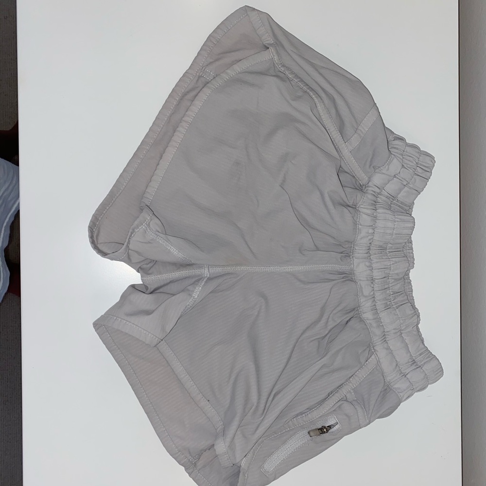 White Lulu Lemon 2.5 Shorts